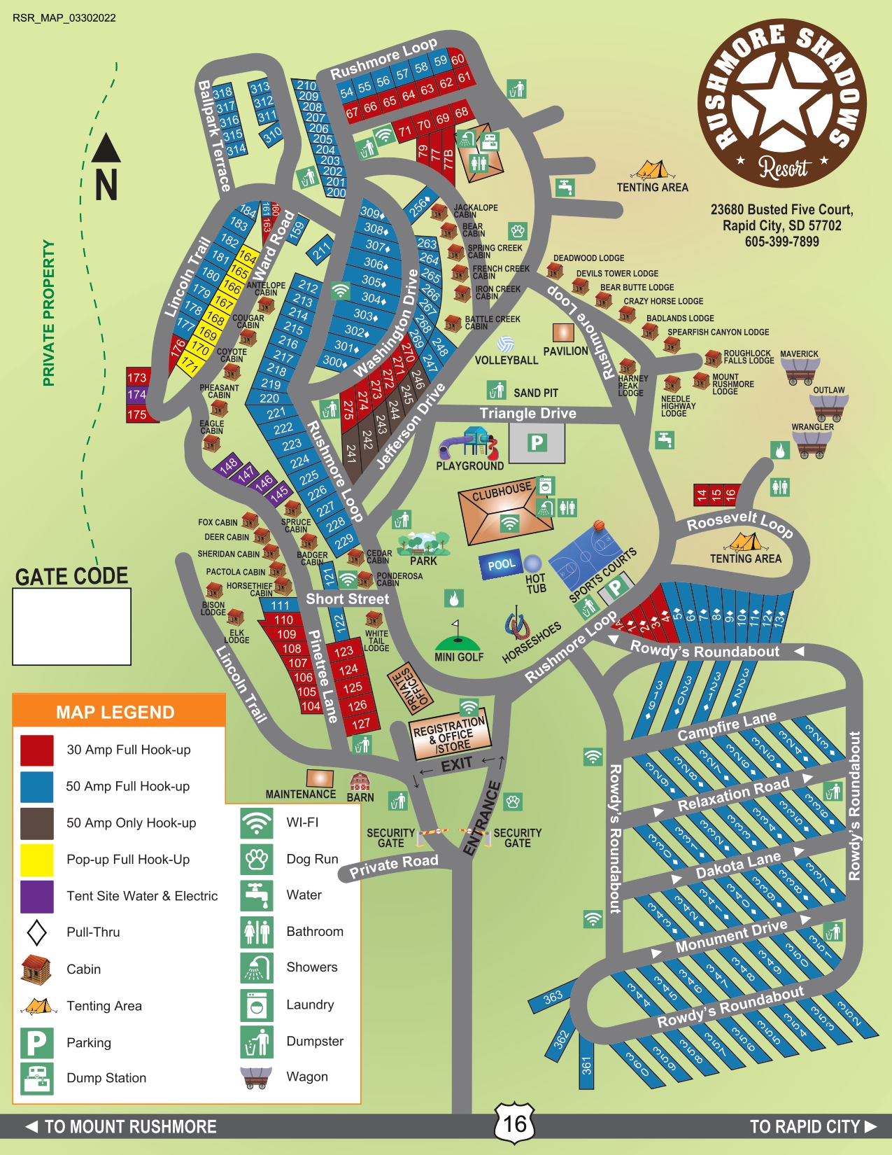 Rushmore Shadows Resort Map