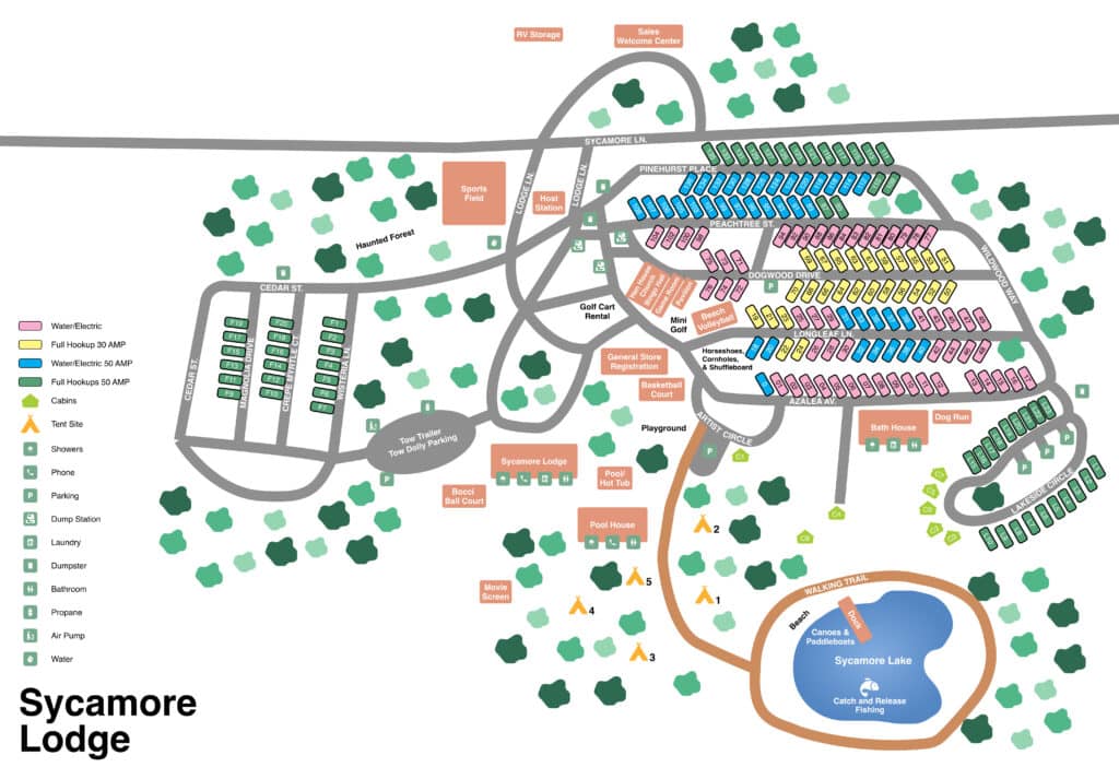 Sycamore Lodge Resort Map