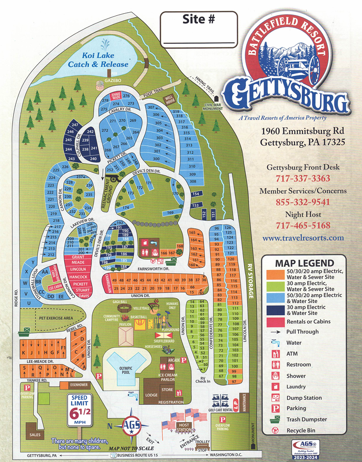 Gettysburg Battlefield Resort Map