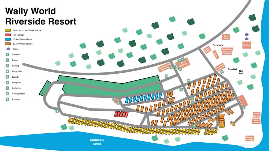 Wally World Riverside Resort Map